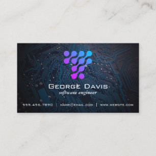 Tarjeta De Visita Logotipo de tecnología moderna Microchip