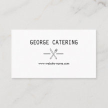 Logotipo de tenedor cruzado vintage Catering Blanc