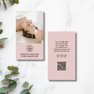 Tarjeta De Visita Logotipo de Terapeuta de Salud Holística Código QR
