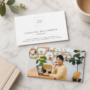 Tarjeta De Visita Logotipo de Terapeuta Minimalista Moderno Simple F