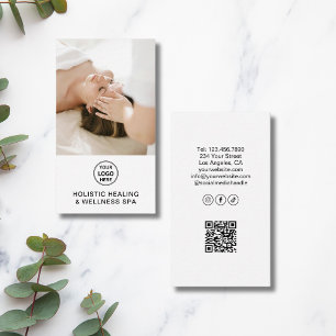 Tarjeta De Visita Logotipo de Terapia de Salud Holística Código QR B