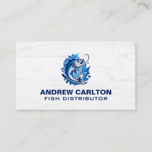 Tarjeta De Visita Logotipo de tienda de pesca Mariscos Restauran