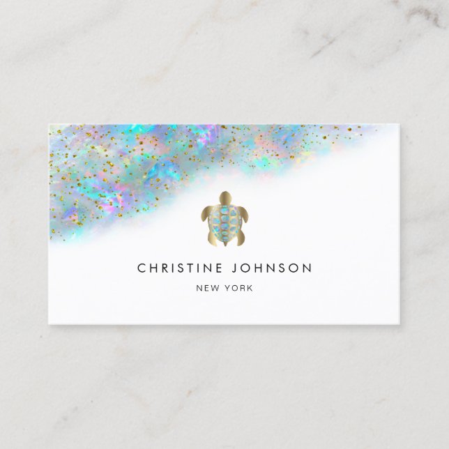 Tarjeta De Visita logotipo de tortuga marina (Anverso)