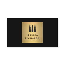 Logotipo de trío de lápiz labial negro/dorado para