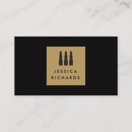 Tarjeta De Visita Logotipo de trío de lápiz labial para artista inde