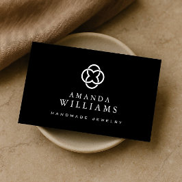 Tarjeta De Visita Logotipo de trono moderno Boutique Black de lujo