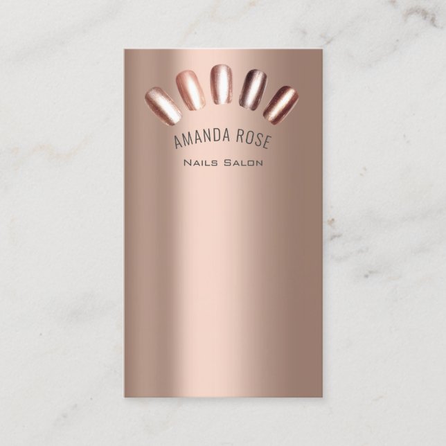 Tarjeta De Visita Logotipo de uñas profesionales Manicura Pedicura S (Anverso)