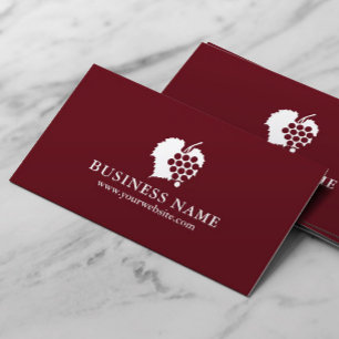 Tarjeta De Visita Logotipo de uva del viticultor sommelier del vino 