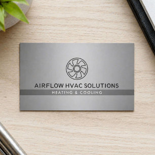 Tarjeta De Visita Logotipo de ventilador gris para contratista de HV