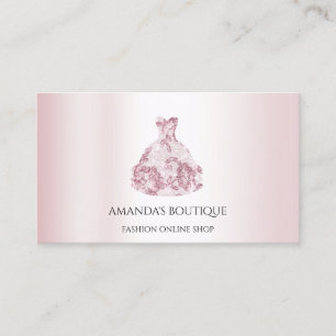 Tarjeta De Visita Logotipo de vestido blanco Lugar de Rosa de Boda d