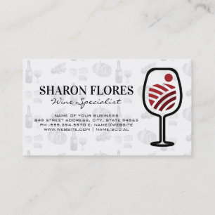 Tarjeta De Visita Logotipo de viñedo paisaje copa de vino