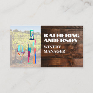Tarjeta De Visita Logotipo de vino artístico Madera
