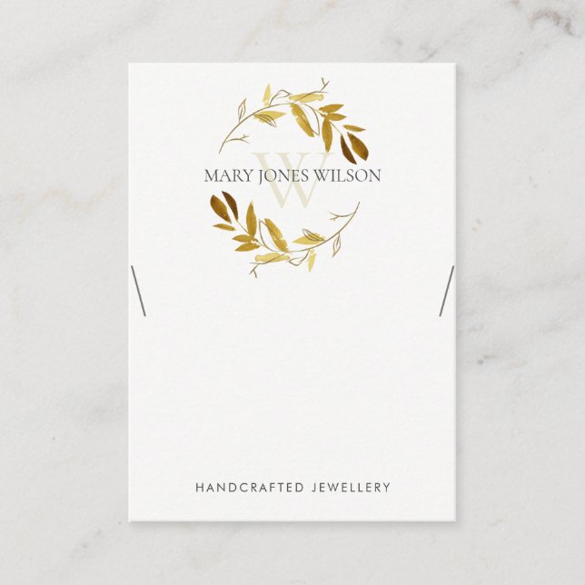 TARJETA DE VISITA LOGOTIPO DE VISUALIZACIÓN DE NECKLACE DE MONOGRAMA (Anverso)
