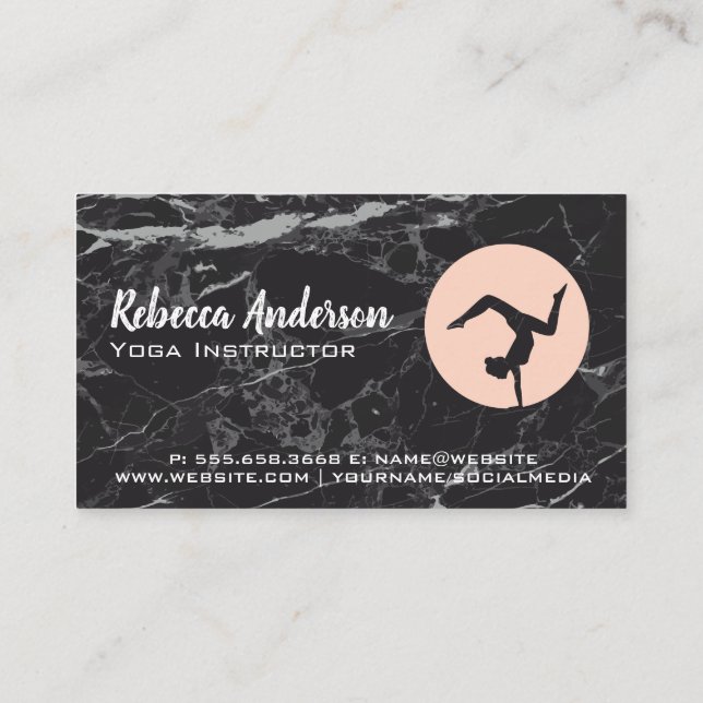 Tarjeta De Visita Logotipo de yoga | Estudio (Reverso)