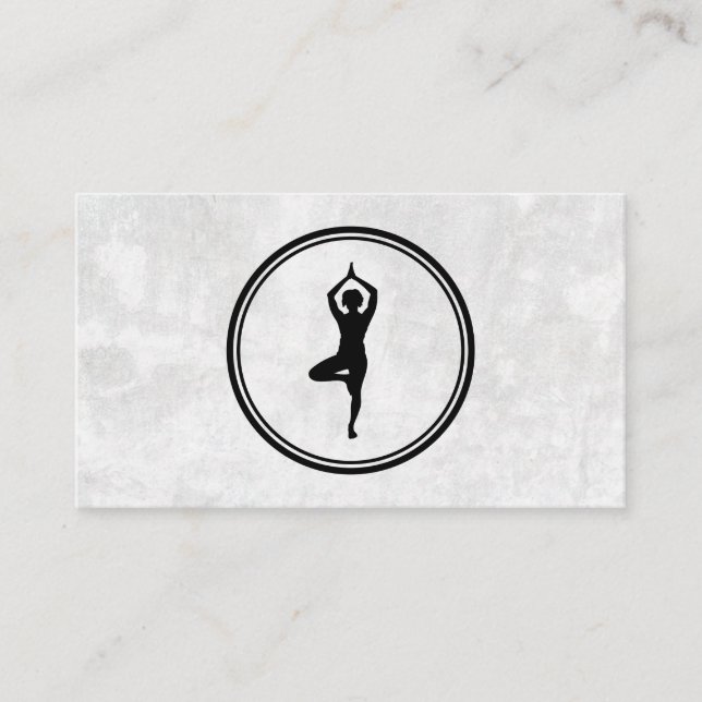 Tarjeta De Visita Logotipo de yoga | Fondo texturizado (Anverso)