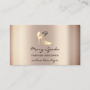Tarjeta De Visita Logotipo de zapatos Rosa de monograma Ver código Q