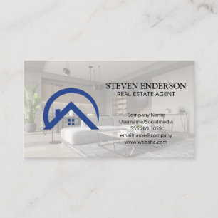 Tarjeta De Visita Logotipo del agente inmobiliario   Interior modern
