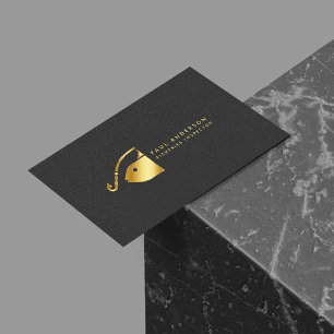 Tarjeta De Visita Logotipo del anzuelo de peces dorados Inspector de