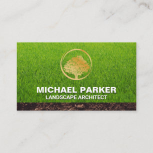 Tarjeta De Visita Logotipo del árbol de oro   Grasa y suciedad