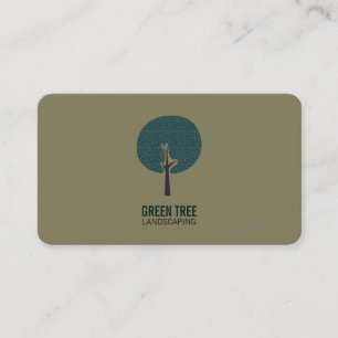 Tarjeta De Visita Logotipo del árbol (verde oliva)