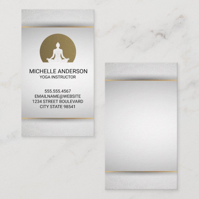 Tarjeta De Visita Logotipo del asiento del yoga (Anverso / Reverso)