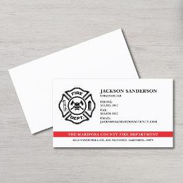 Tarjeta De Visita Logotipo del bombero del Departamento de Bomberos 