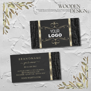 Tarjeta De Visita Logotipo del borde del Ornato de Oro de Grano de M