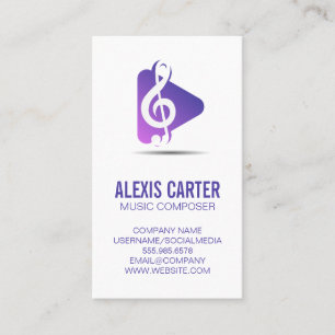 Tarjeta De Visita Logotipo del botón Reproducir nota musical