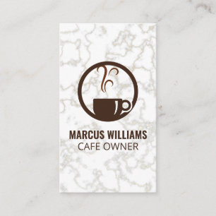 Tarjeta De Visita Logotipo del café   Mármol