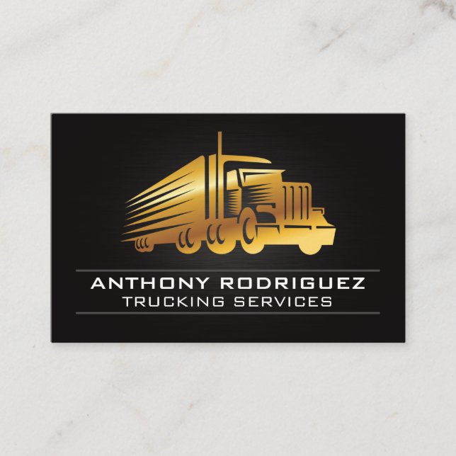 Tarjeta De Visita Logotipo del camión de oro (Anverso)