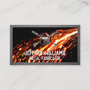 Tarjeta De Visita Logotipo del casco de soldadura   Sparks   Metálic