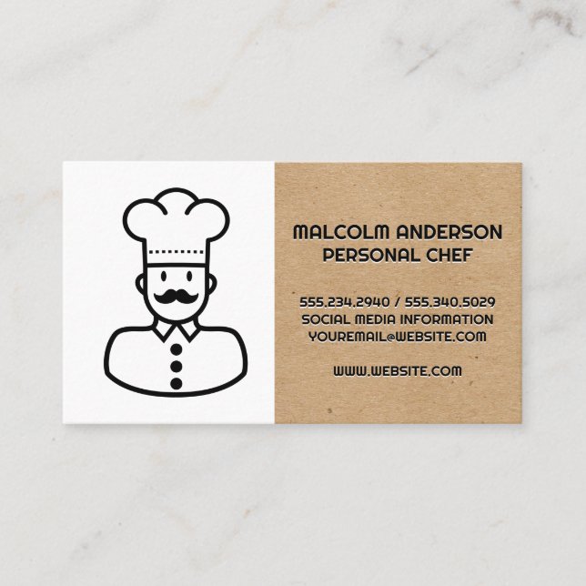 Tarjeta De Visita Logotipo del chef (Anverso)