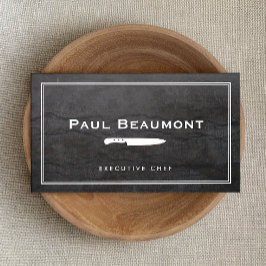 Tarjeta De Visita Logotipo del chef ejecutivo de Guay Knife Granito