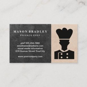 Tarjeta De Visita Logotipo del chef   Propietario del restaurante
