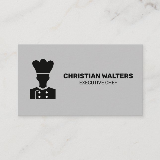Tarjeta De Visita Logotipo del chef | Simple (Anverso)