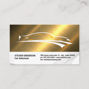 Tarjeta De Visita Logotipo del coche deportivo   Metálico de oro
