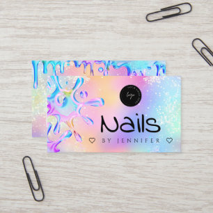 Tarjeta De Visita Logotipo del código QR de las uñas polacas Purpuri