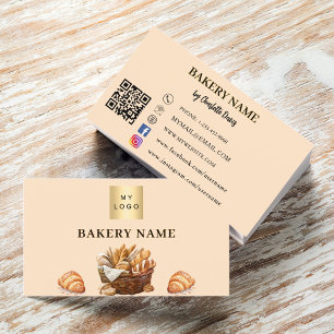 Tarjeta De Visita Logotipo del código QR para pan de panadería