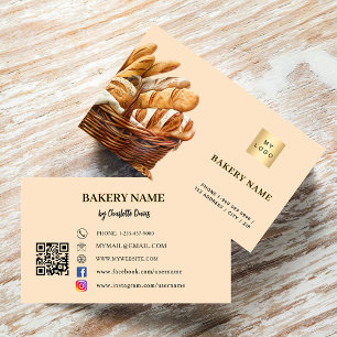 Tarjeta De Visita Logotipo del código QR para pan de panadería