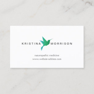 Tarjeta De Visita Logotipo del colibrí verde/azul