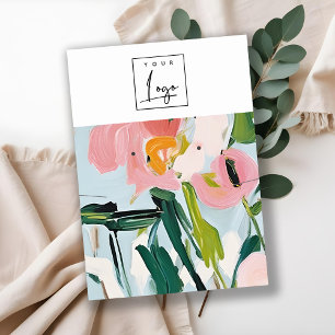 Tarjeta De Visita Logotipo del collar de flores pintadas de color Bo