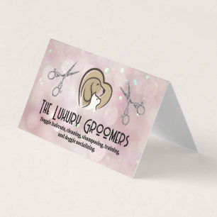 Tarjeta De Visita Logotipo del corazón del gato del perro Tijeras