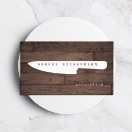 Tarjeta De Visita Logotipo del Cuchillo del Gran Chef Chef Personal 