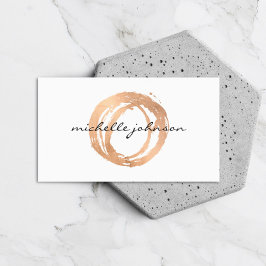 Tarjeta De Visita Logotipo del Diseñador de Círculo Pintado de Oro R
