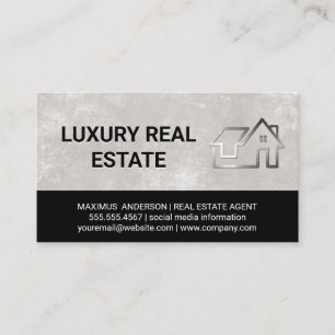 Tarjeta De Visita Logotipo del edificio residencial metálico