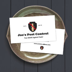 Tarjeta De Visita Logotipo del Escudo de control de plagas Termite