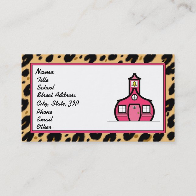 Tarjeta De Visita Logotipo del estampado leopardo (Anverso)
