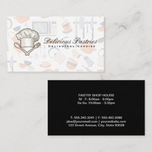Tarjeta De Visita Logotipo del Gorra del chef   Patrón de herramient