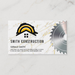 Tarjeta De Visita Logotipo del Gorra duro de construcción   Saw