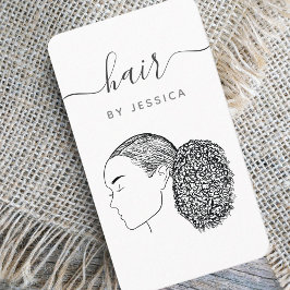 Tarjeta De Visita Logotipo del Hairstylist Hair Salon Chica Afro